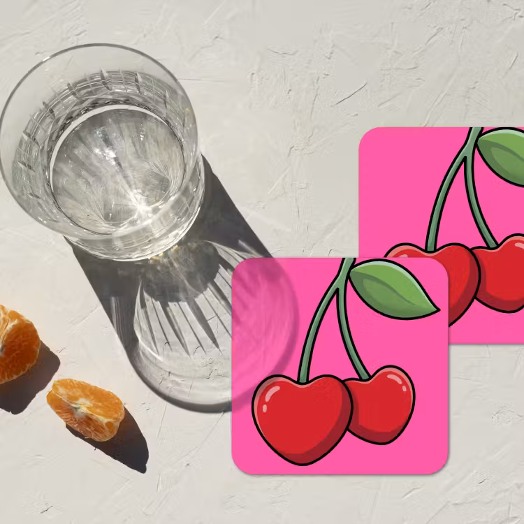 Onderzetter​ - Kers - Roze - Fruit — 3