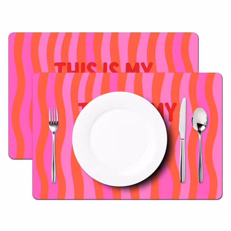 Placemat - 6 stuks - Tekst - Modern - Kleurrijk — 2