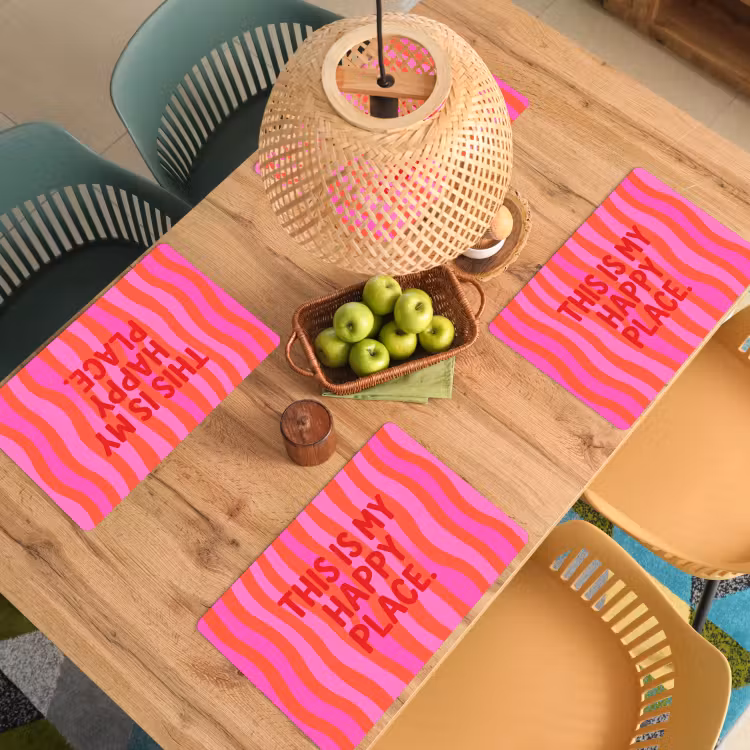 Placemat - 6 stuks - Tekst - Modern - Kleurrijk — 4