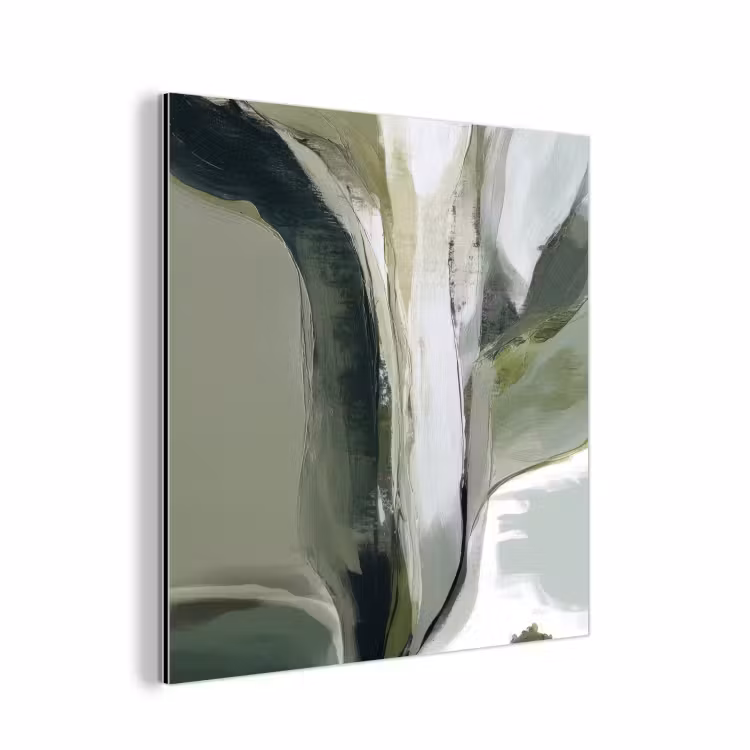 Aluminium schilderij - Natuur - Abstract - Groen - Penseelstreken — 1