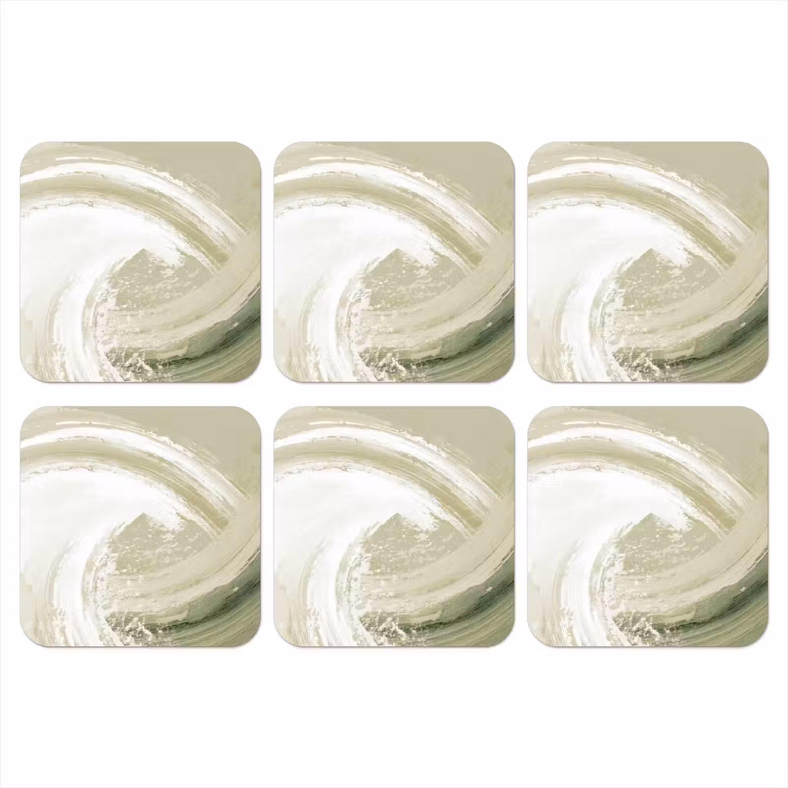 Onderzetter​ - Abstract - Penseelstreken - Golven - Groen — 1