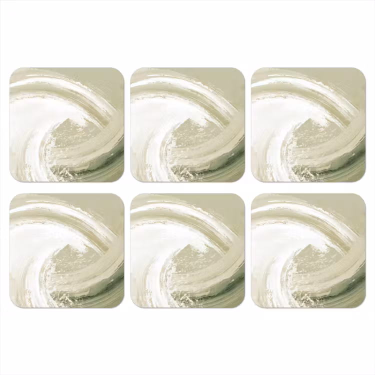 Onderzetter​ - Abstract - Penseelstreken - Golven - Groen — 1