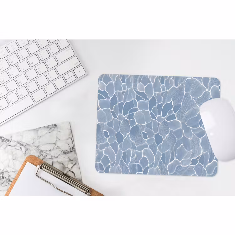 Muismat - Abstract - Blauw - Bladeren — 2