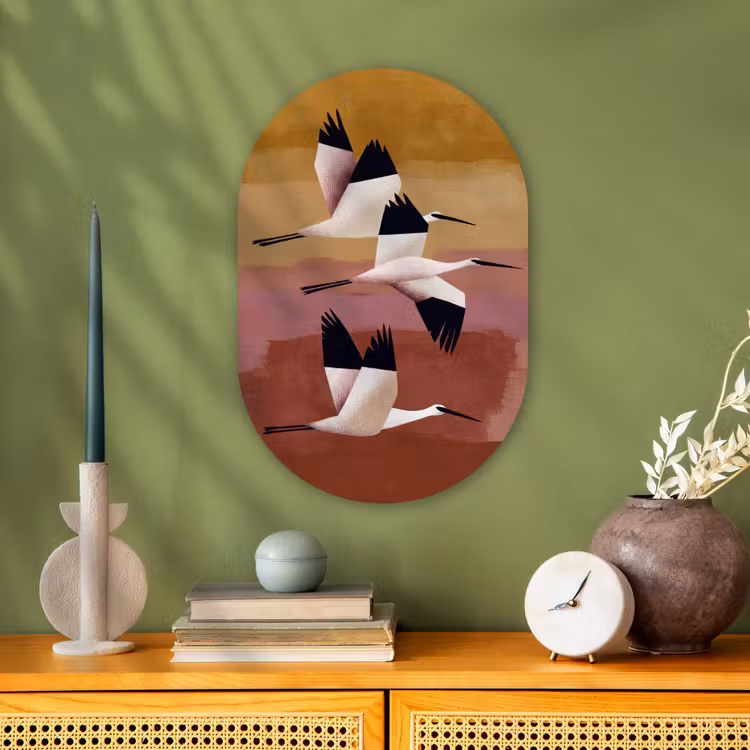 Muurovaal - Kunststof - Vogels - Snavel - Abstract — 2