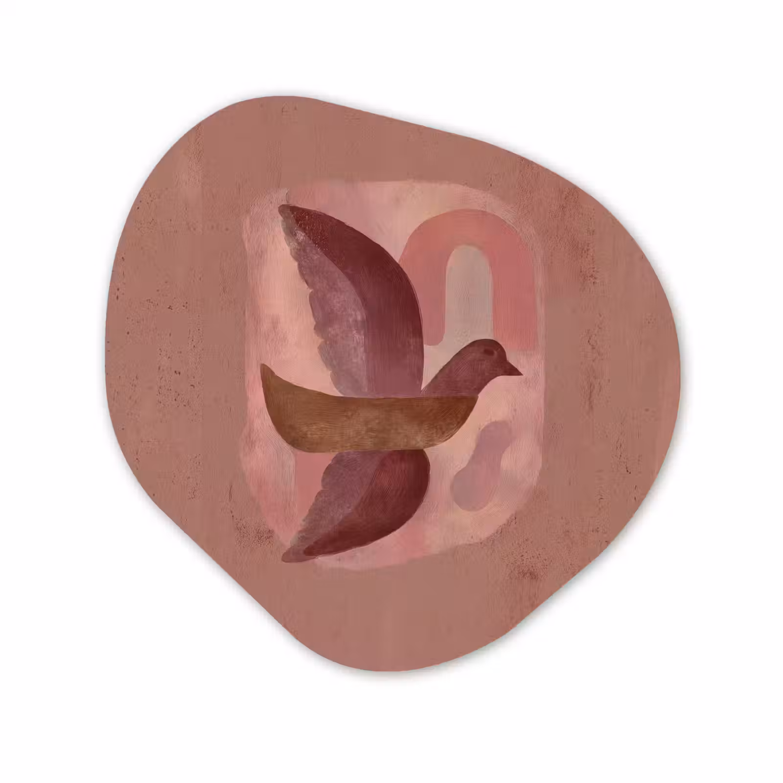 Organisch schilderij - Forex - Illustratie - Vogels - Abstract - Roze — 1