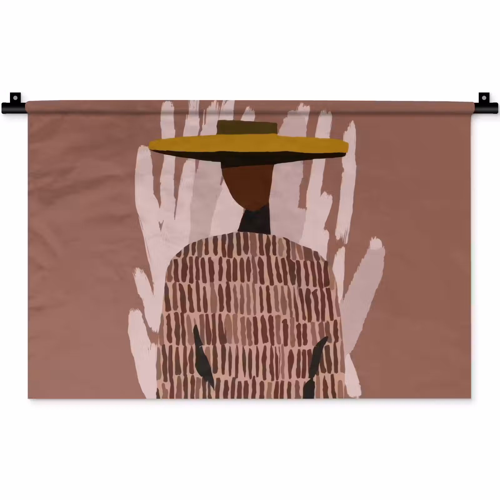 Wandkleed - Abstract - Figuur - Illustratie - Hoed — 1