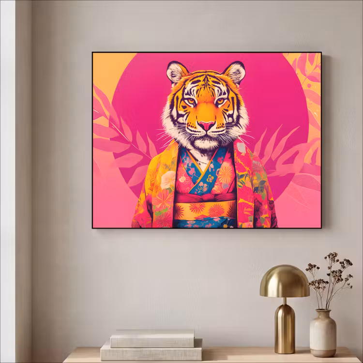 Art Frame - Tijger - Kimono - Planten - Roze — 3