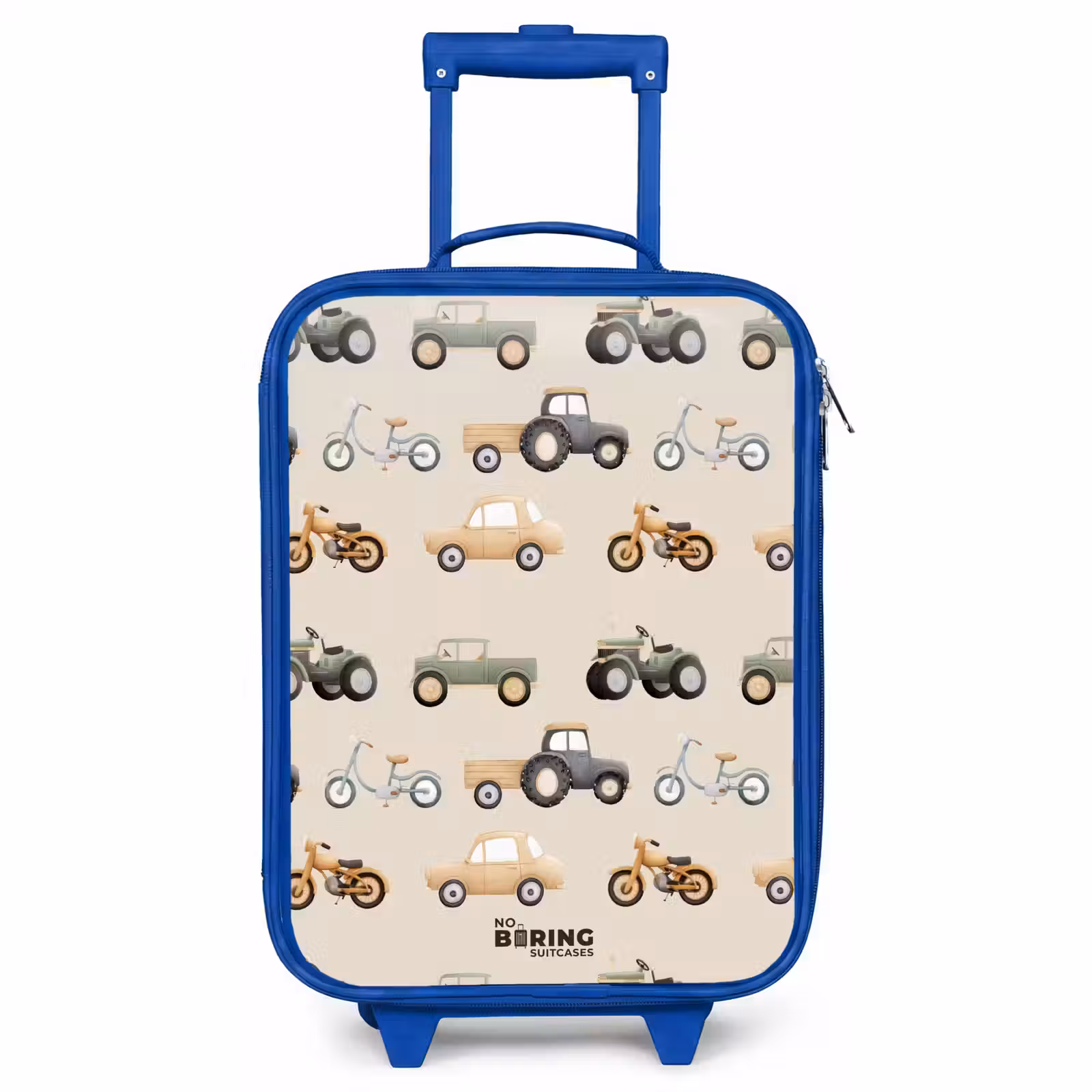 Kinderkoffer - Blauw - Retro voertuigen patroon — 1