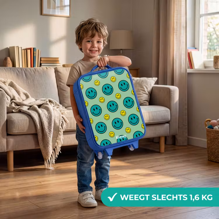 Kinderkoffer - Blauw - All smiles groen — 2