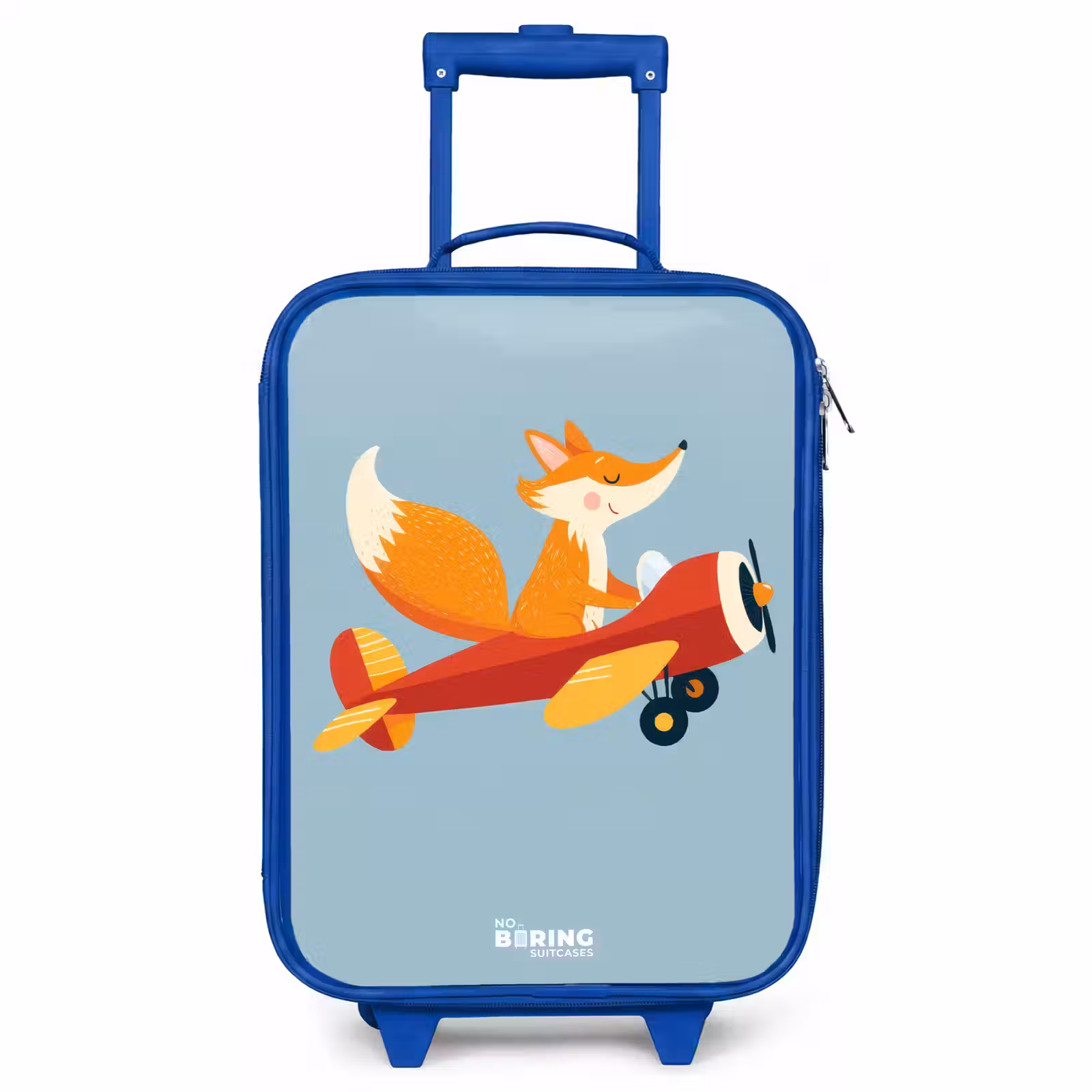 Kinderkoffer - Blauw - Vos - Vliegtuig - Vliegen — 1