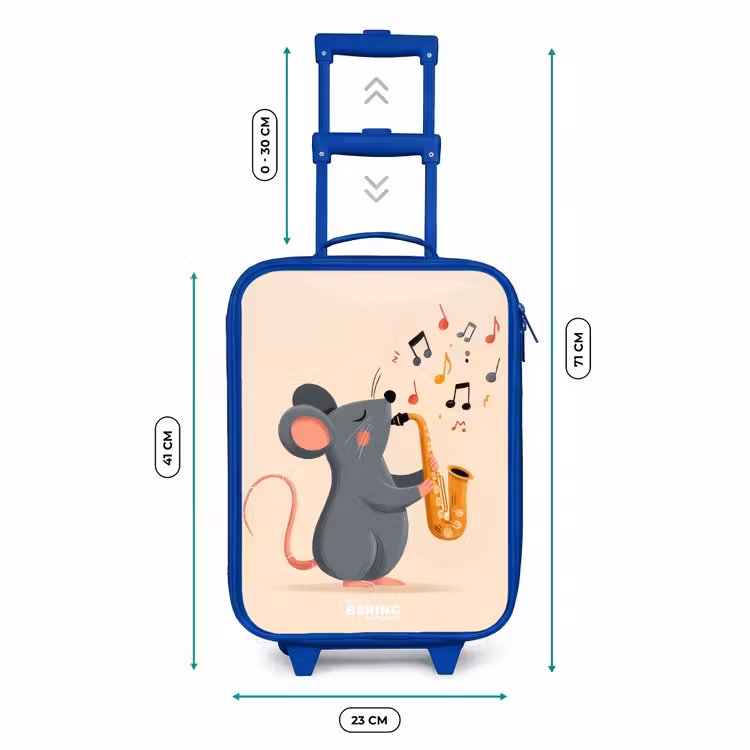 Kinderkoffer - Blauw - Muis - Saxofoon - Muziek — 6