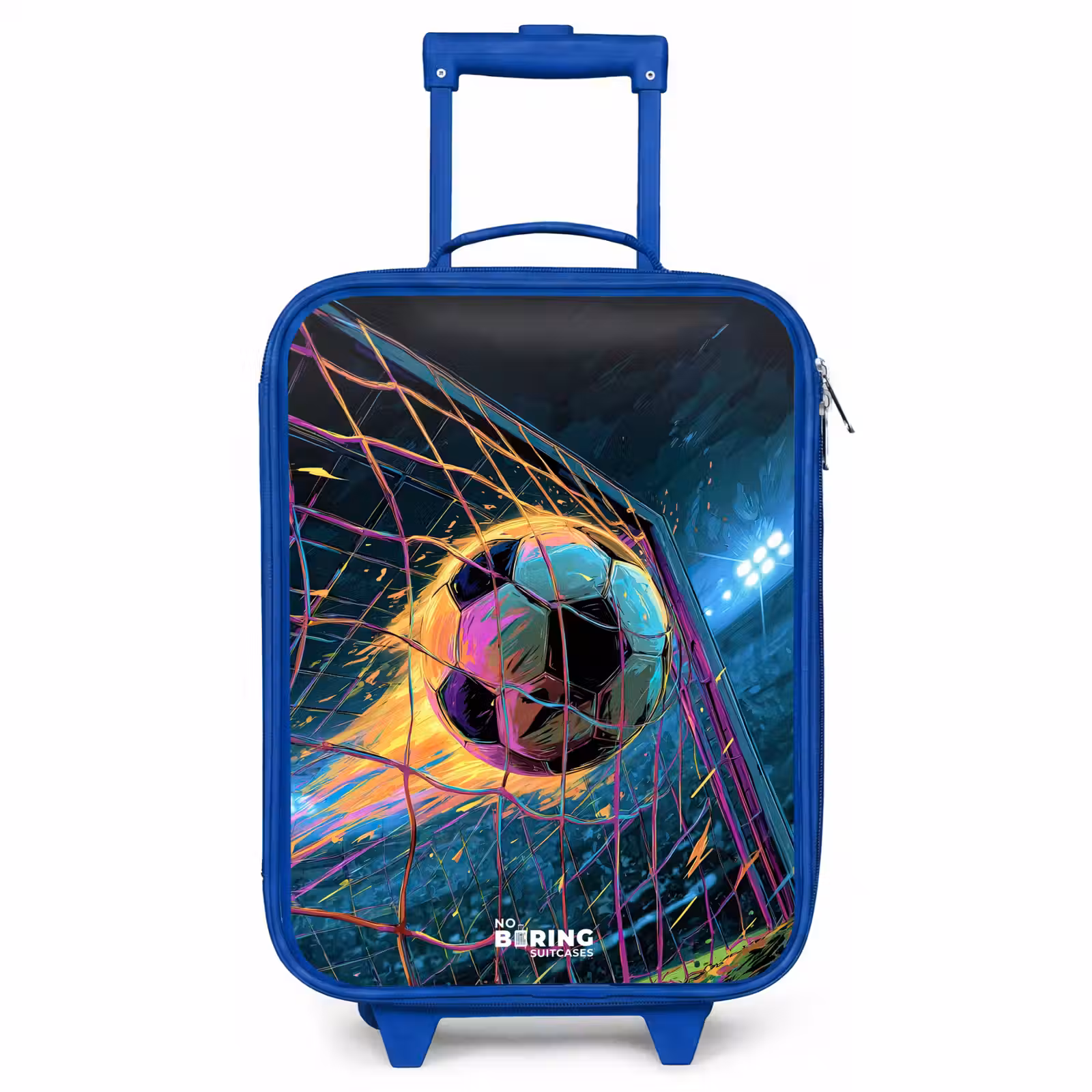 Kinderkoffer - Blauw - Neon - Net - Voetbal - Kleurrijk — 1