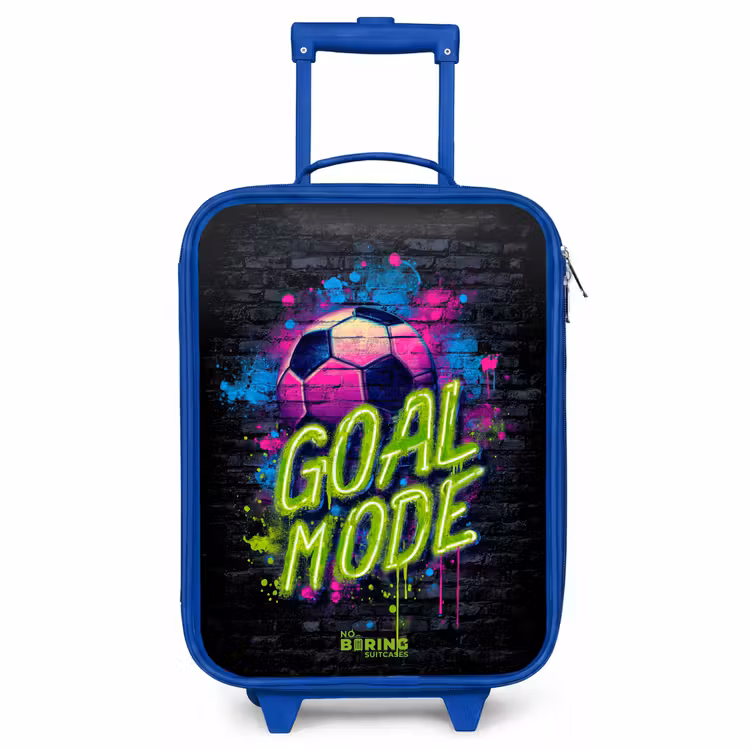 Kinderkoffer - Blauw - Neon - Graffiti - Voetbal - Kleurrijk — 1
