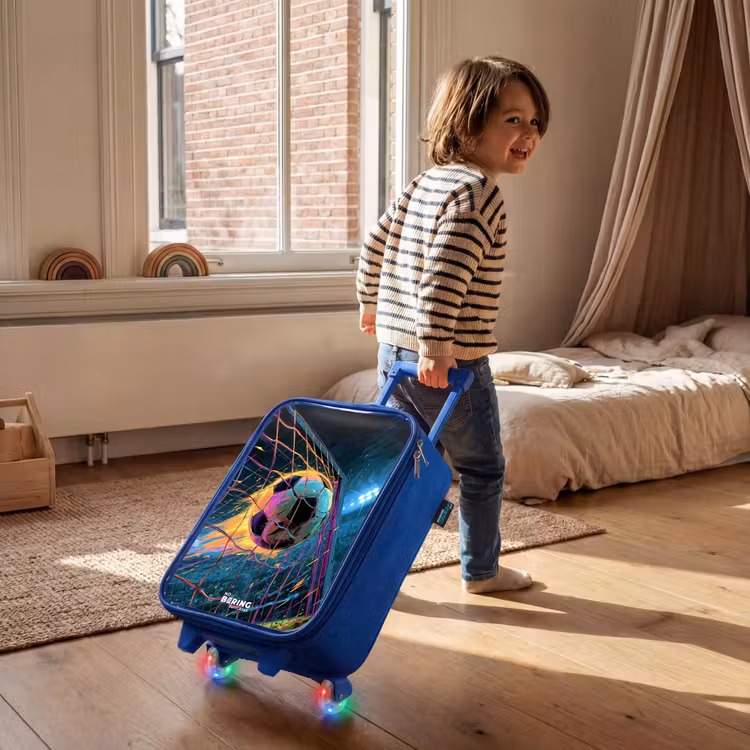 Kinderkoffer - Blauw - Neon - Net - Voetbal - Kleurrijk — 3