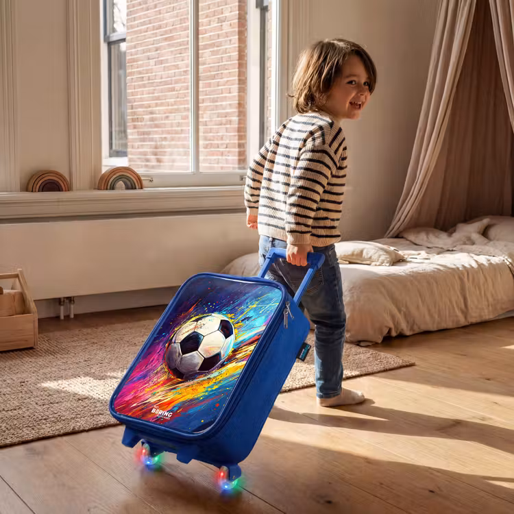 Kinderkoffer - Blauw - Neon - Voetbal - Kleurrijk — 3