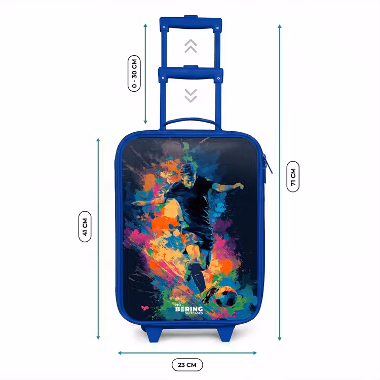 Kinderkoffer - Blauw - Neon - Voetballer - Kleurrijk — 6