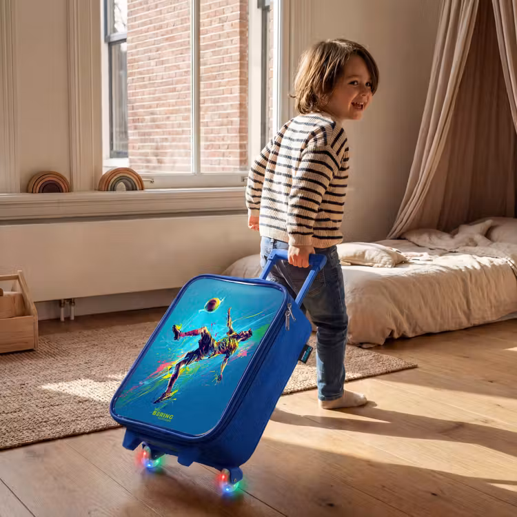 Kinderkoffer - Blauw - Neon - Voetbal - Schop - Kleurrijk — 3