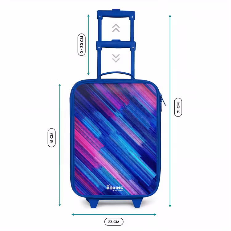Kinderkoffer - Blauw - Neon - Strepen - Abstract - Blauw - Roze — 6