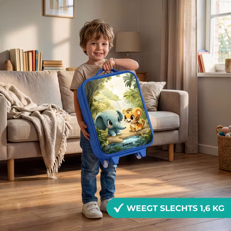 Kinderkoffer - Blauw - Olifant - Tijger - Bos - Jungle — 2