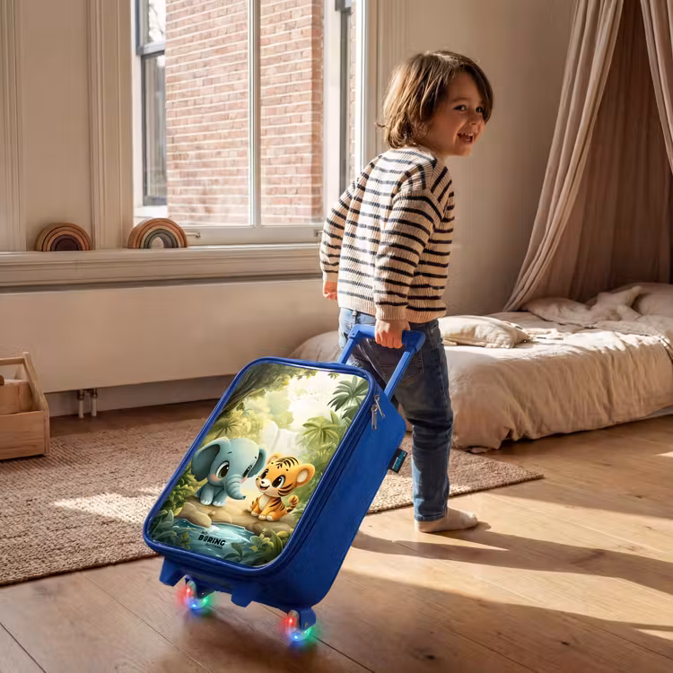 Kinderkoffer - Blauw - Olifant - Tijger - Bos - Jungle — 3