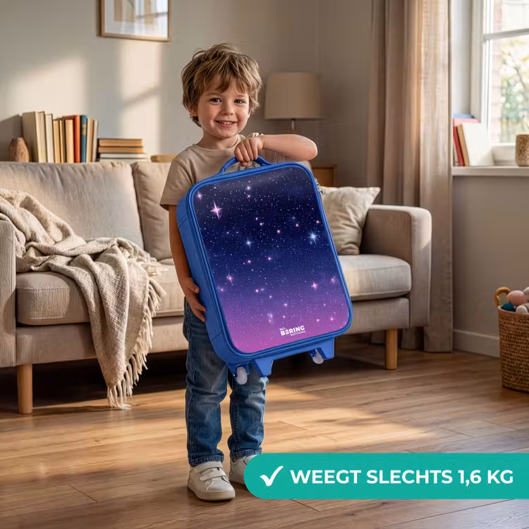 Kinderkoffer - Blauw - Sterren - Galaxy - Blauw - Roze — 2
