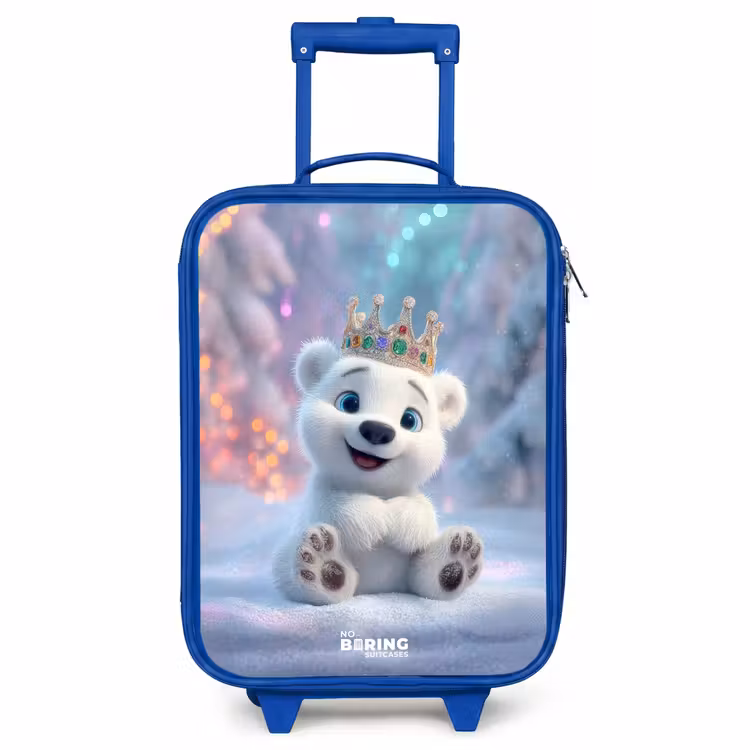 Kinderkoffer - Blauw - IJsbeer - Kroon - Winter — 1