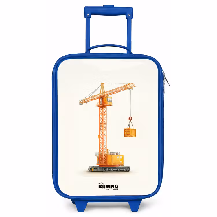 Kinderkoffer - Blauw - Torenkraan - Getekend - Oranje — 1