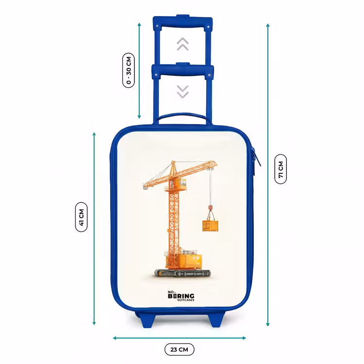 Kinderkoffer - Blauw - Torenkraan - Getekend - Oranje — 6
