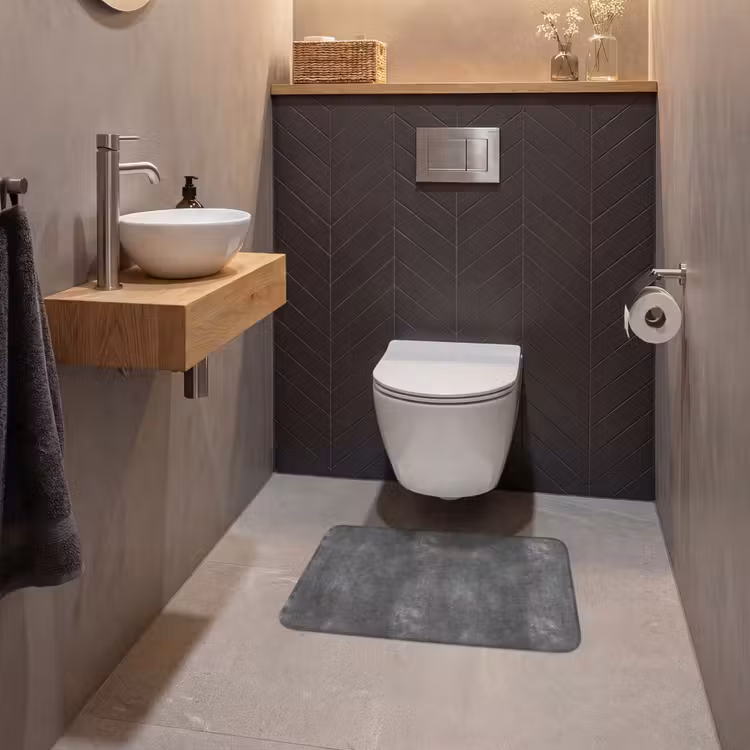 WC Mat - Donkergrijs - Ruw - Beton — 2
