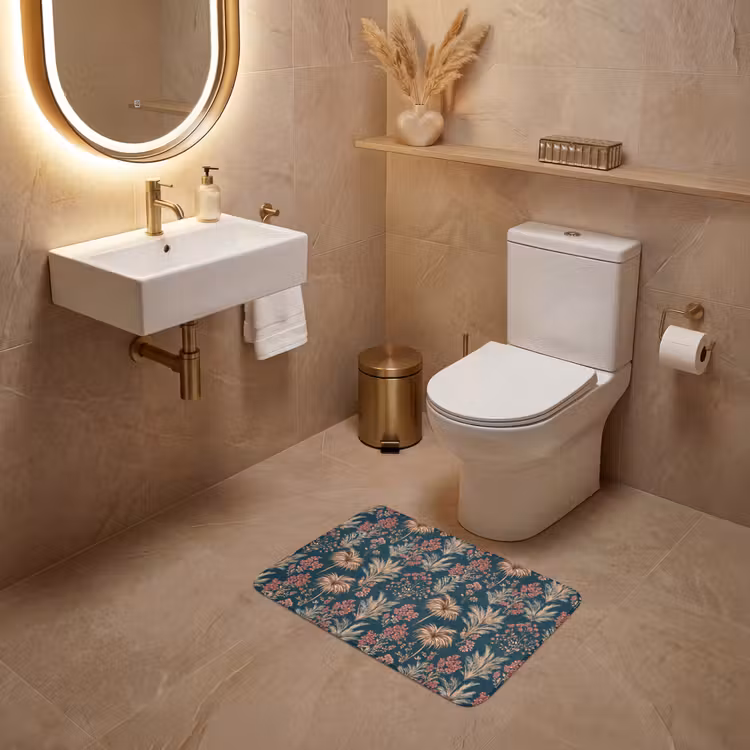 WC Mat - Botanisch - Patroon - Blauw — 4
