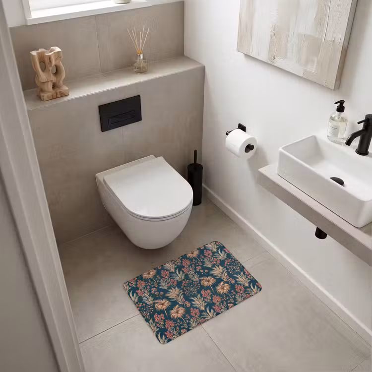 WC Mat - Botanisch - Patroon - Blauw — 6