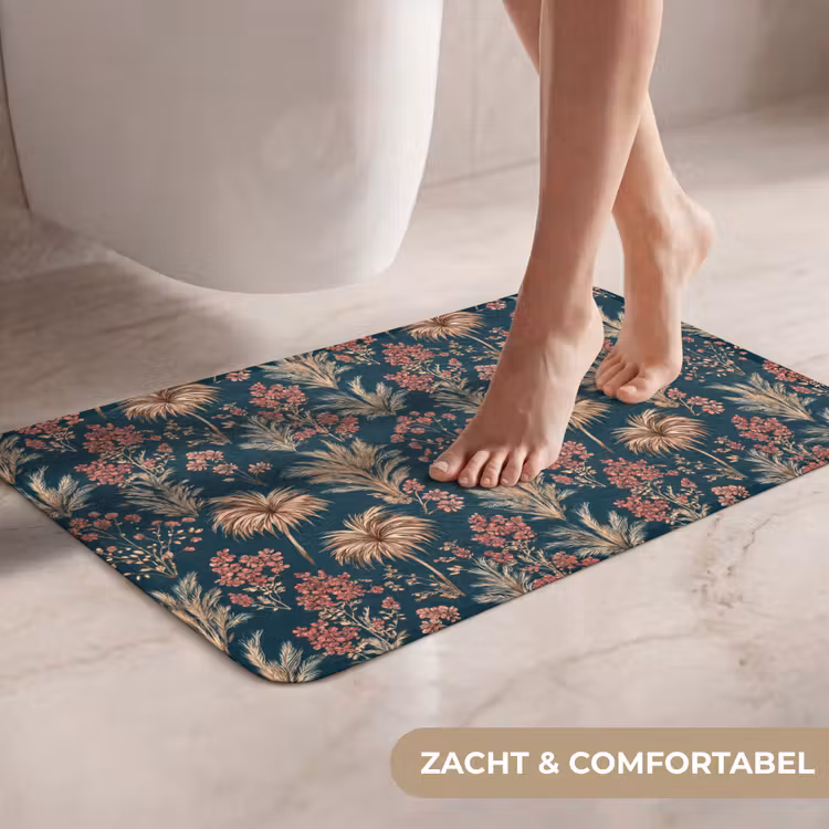 WC Mat - Botanisch - Patroon - Blauw — 7