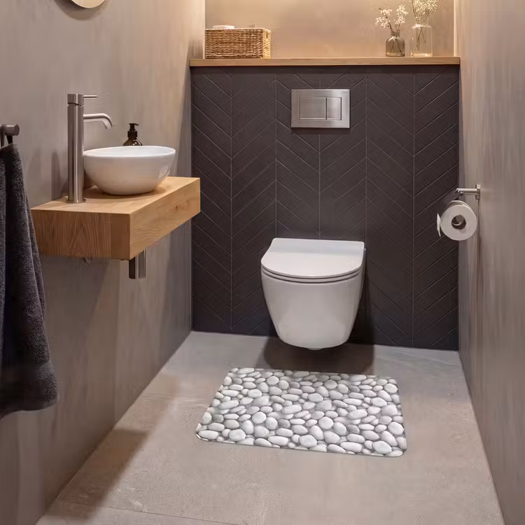 WC Mat - Steentjes - Grijs - Ovaal — 2