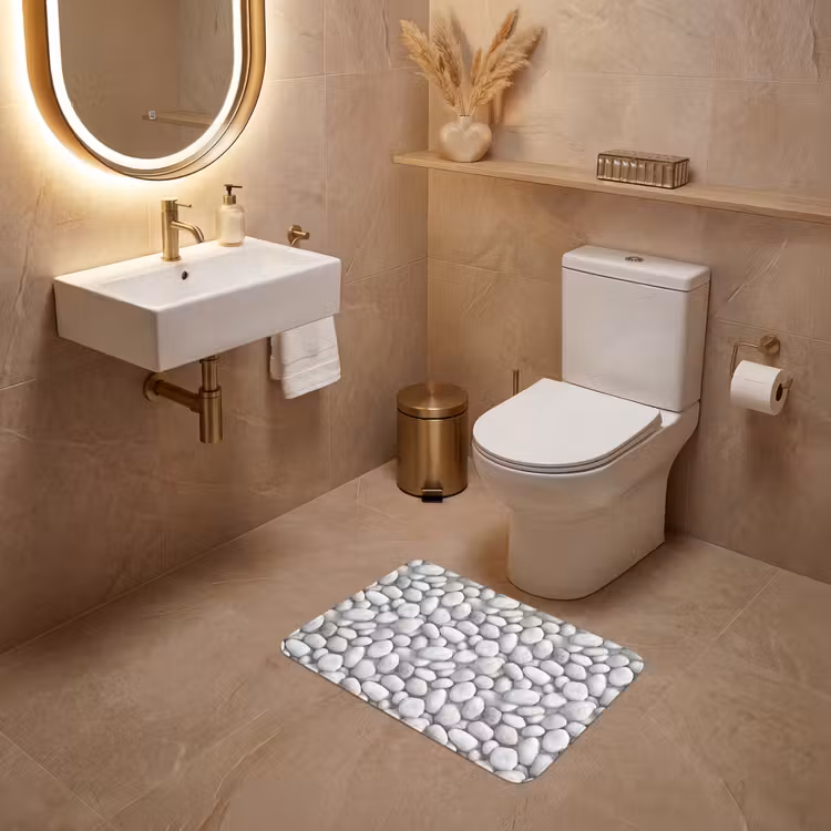 WC Mat - Steentjes - Grijs - Ovaal — 4