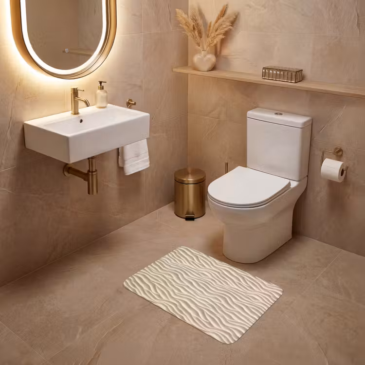 WC Mat - Zand - Golven - Beige — 4