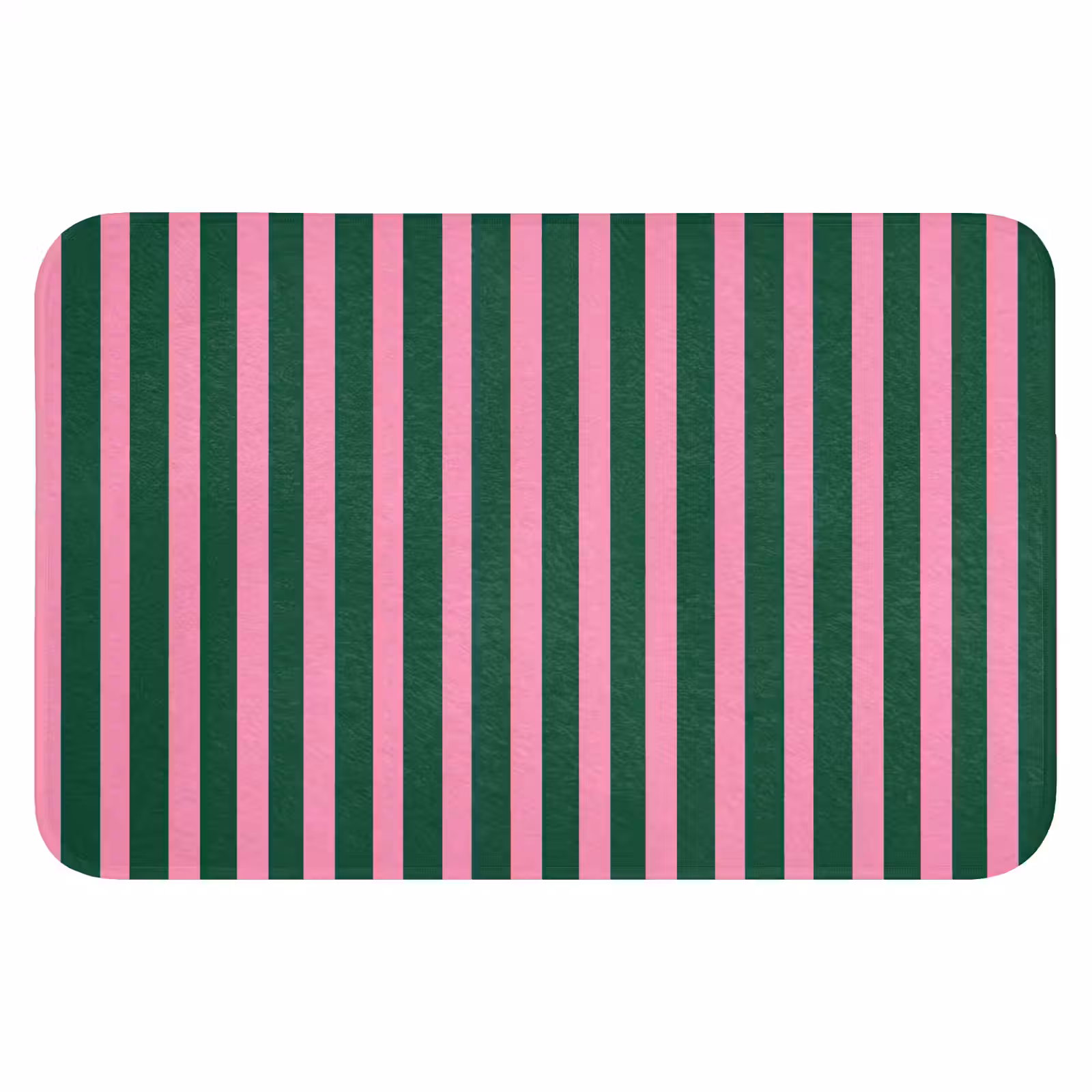 WC Mat - Verticale strepen - Groen - Roze — 1