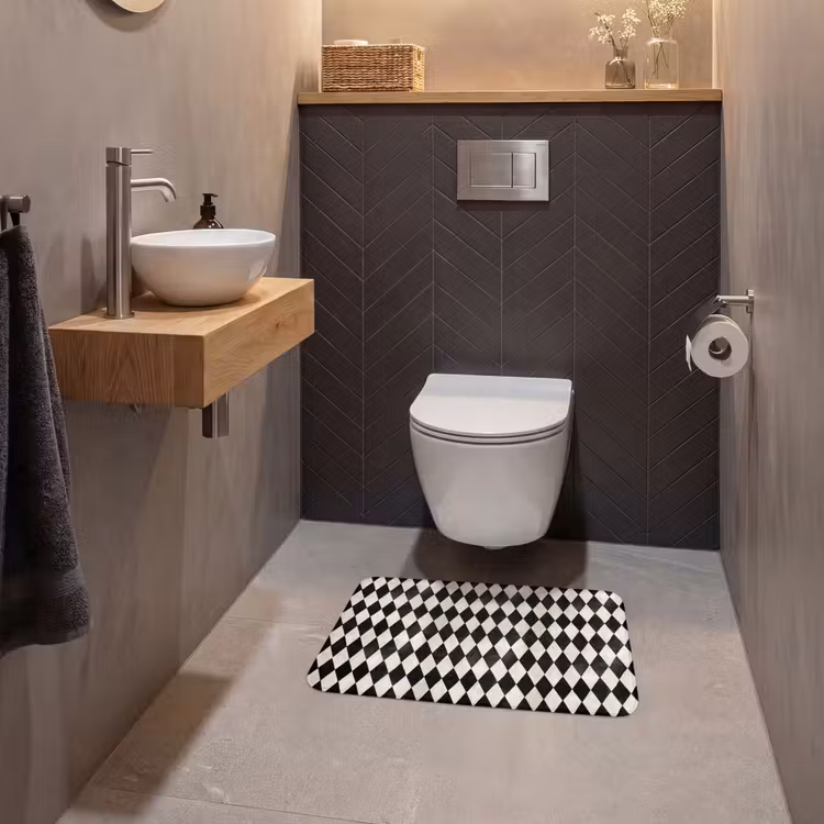 WC Mat - Klassiek - Patroon - Zwart — 2