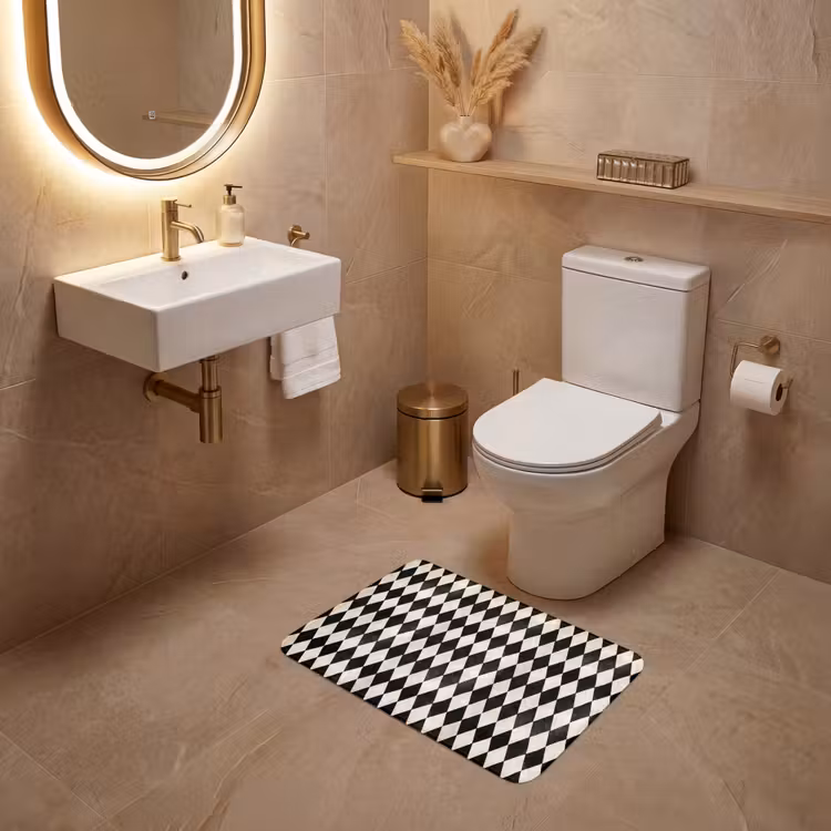 WC Mat - Klassiek - Patroon - Zwart — 4