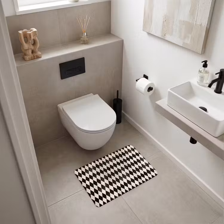 WC Mat - Klassiek - Patroon - Zwart — 6