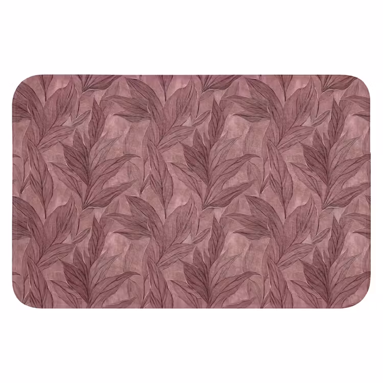 WC Mat - Bladeren - Patroon - Paars — 1