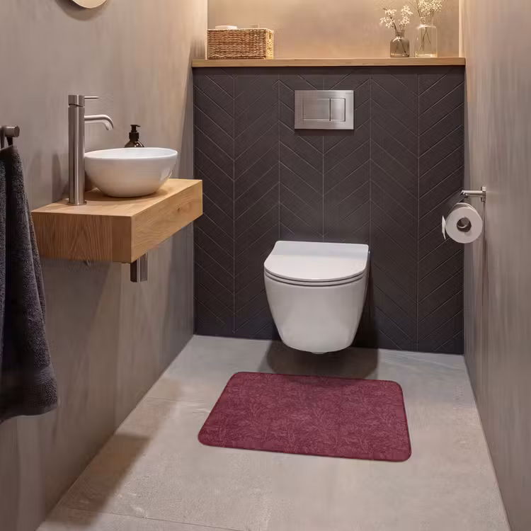 WC Mat - Bladeren - Patroon - Paars — 2