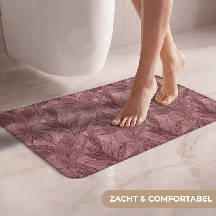 WC Mat - Bladeren - Patroon - Paars — 7