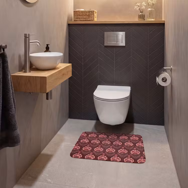 WC Mat - Bloemen - Waaier - Paars — 2