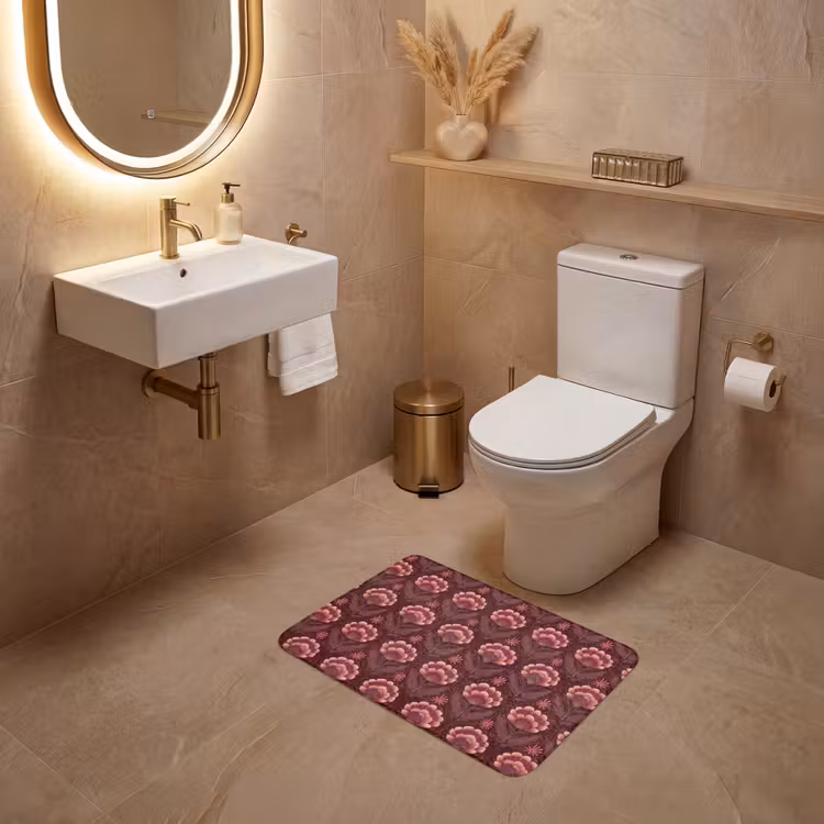 WC Mat - Bloemen - Waaier - Paars — 4