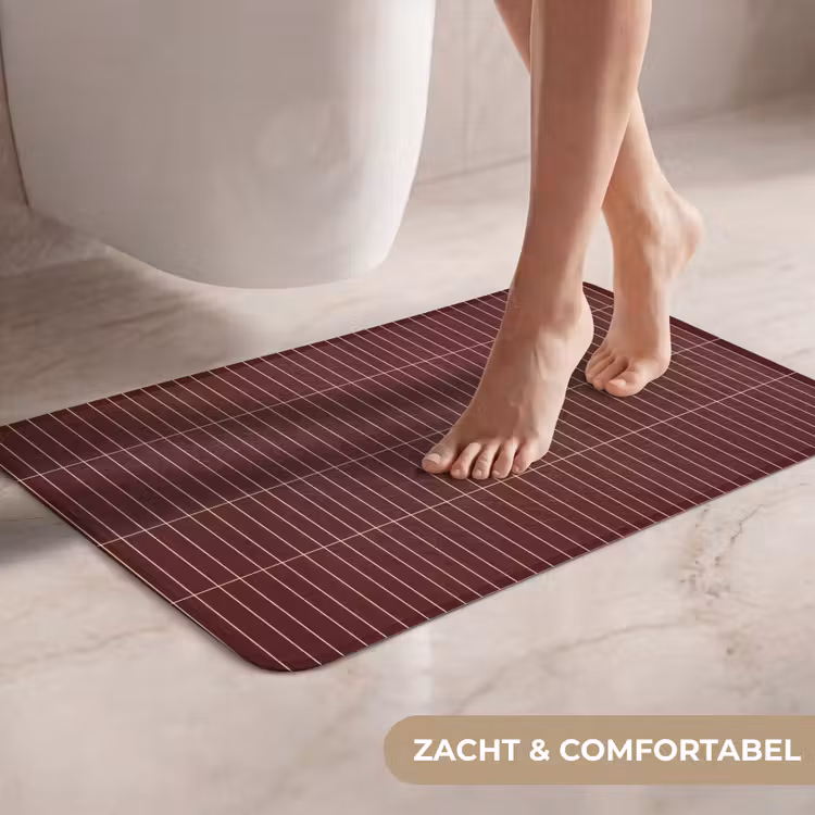 WC Mat - Lijnen - Patroon - Bordeaux — 7