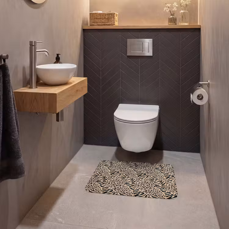 WC Mat - Giraf - Zebra - Motief - Bruin — 2