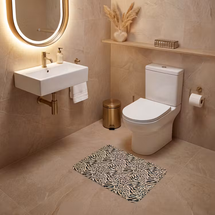 WC Mat - Giraf - Zebra - Motief - Bruin — 4