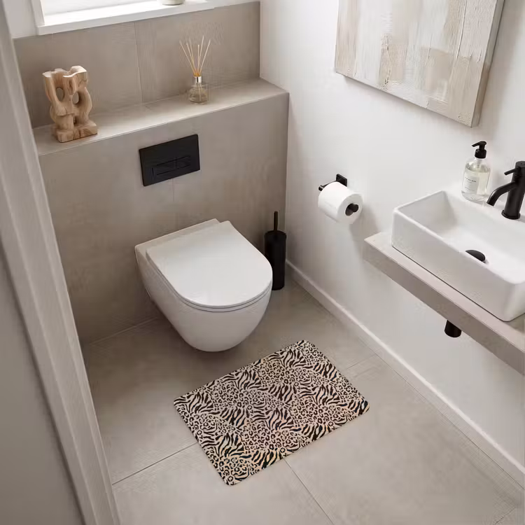 WC Mat - Giraf - Zebra - Motief - Bruin — 6