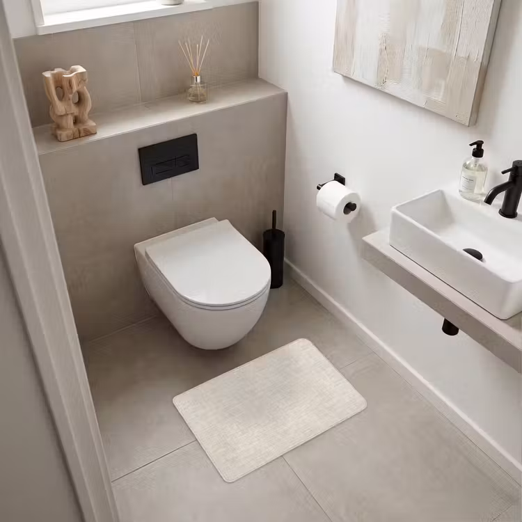 WC Mat - Linnen - Textuur - Beige — 6