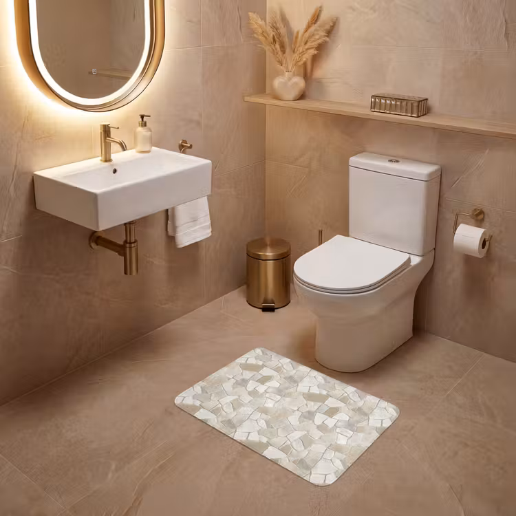 WC Mat - Mozaïek - Stenen - Beige — 4